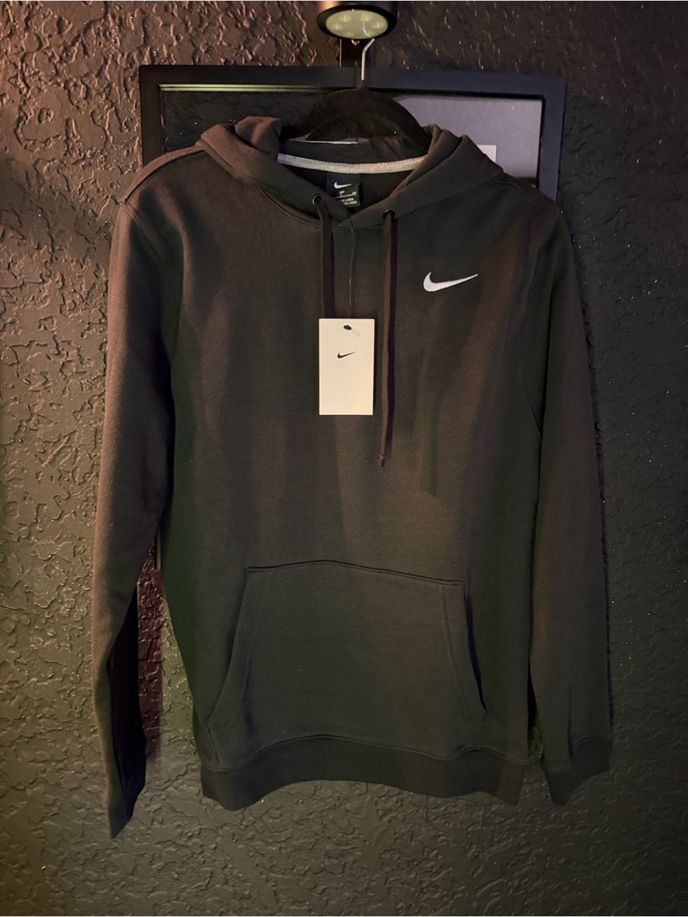 Nike Black Pullover Hoodie with White Swoosh